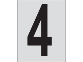 Цифра 4 Brady, черный на серебряном,белом, 25 шт, 25x38 мм, b-946, Винил, 25 шт.