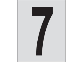 Цифра 7 Brady, черный на серебряном,белом, 25 шт, 25x38 мм, b-946, Винил, 25 шт.