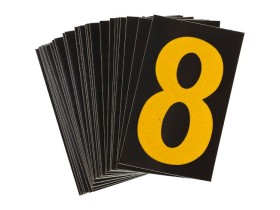 Цифра 8 Brady, желтый на черном, 25 шт, 25x38 мм, b-946, Винил, 25 шт.