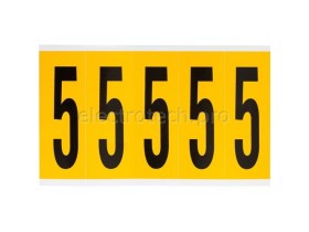 Цифра 5 Brady, черный на желтом, 5 шт, 44x127 мм, 25 шт.