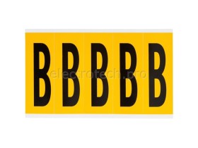 Буква B Brady, черный на желтом, 5 шт, 44x127 мм, 25 шт.