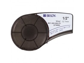 Самоклеящаяся лента Brady M21-500-595-GY, винил, печать чёрная на сером, 12,7 мм * 6,4 м