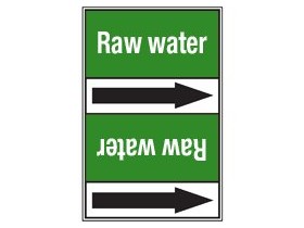 Ленты самоклеящиеся Brady двухцветные с текстом и стрелкой направления потока, коричневый на зеленом, «sanitary sea water», 127x33000 мм, b-7541