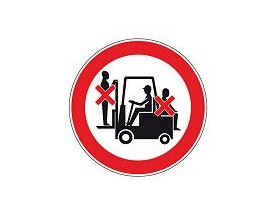 Знак безопасности запрещающий запрещается движение средств напольного транспорта Brady 25 мм, b-7541, Ламинация, pic 206, Полиэстер, 250 шт