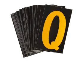Буква Q светоотражающая Brady, желтый на черном, 42x72 мм, b-946, Винил, 25 шт.
