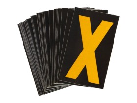 Буква X светоотражающая Brady, желтый на черном, 42x72 мм, b-946, Винил, 25 шт.
