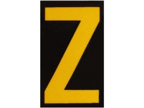 Буква Z светоотражающая Brady, желтый на черном, 42x72 мм, b-946, Винил, 25 шт.