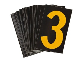 Цифра 3 Brady, желтый на черном, 38 шт, 35x48 мм, b-946, Винил, 25 шт.