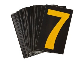 Цифра 7 Brady, желтый на черном, 38 шт, 35x48 мм, b-946, Винил, 25 шт.