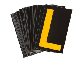Буква L Brady, желтый на черном, 38 шт, 35x48 мм, b-946, Винил, 25 шт.