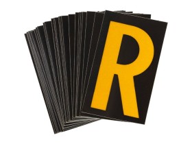 Буква R Brady, желтый на черном, 38 шт, 35x48 мм, b-946, Винил, 25 шт.