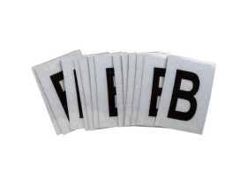 Буква B Brady, черный на серебряном,белом, 6 шт, 38x89 мм, b-946, Винил, 25 шт.