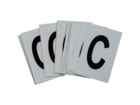 Буква C Brady, черный на серебряном,белом, 6 шт, 38x89 мм, b-946, Винил, 25 шт.