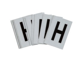 Буква H Brady, черный на серебряном,белом, 6 шт, 38x89 мм, b-946, Винил, 25 шт.