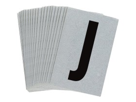 Буква J Brady, черный на серебряном,белом, 6 шт, 38x89 мм, b-946, Винил, 25 шт.