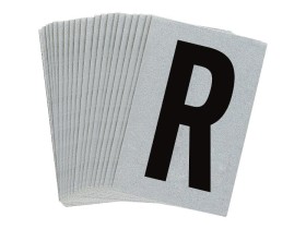 Буква R Brady, черный на серебряном,белом, 6 шт, 38x89 мм, b-946, Винил, 25 шт.
