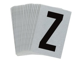 Буква Z Brady, черный на серебряном,белом, 6 шт, 38x89 мм, b-946, Винил, 25 шт.