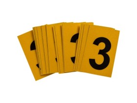 Цифра 3 Brady, черный на желтом, 25 шт, 25x38 мм, b-946, Винил, 25 шт.