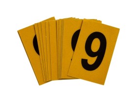 Цифра 9 Brady, черный на желтом, 25 шт, 25x38 мм, b-946, Винил, 25 шт.