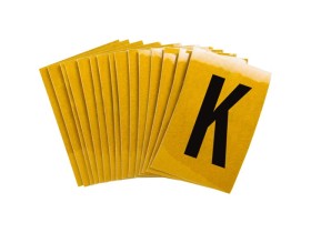 Буква K Brady, черный на желтом, 25 шт, 25x38 мм, b-946, Винил, 25 шт.