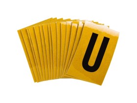 Буква U Brady, черный на желтом, 25 шт, 25x38 мм, b-946, Винил, 25 шт.