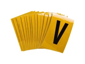 Буква V Brady, черный на желтом, 25 шт, 25x38 мм, b-946, Винил, 25 шт.