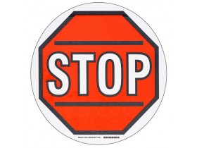 Табличка напольная stop Brady наполная самоклеющаяся с надписью,материал в-534,цвет и мм, красный на белом,черный, 431.8