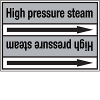 Стрелка для маркировки трубопровода Brady, черный на сером, «industrial steam», 100x33000 мм, b-7529, 220 шт, 13 мм