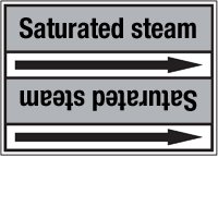 Стрелка для маркировки трубопровода Brady, черный на сером, «steam return», 100x33000 мм, b-7529, 220 шт, 13 мм