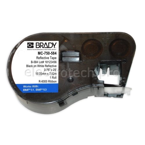Светоотражающая лента Brady MC-750-584, белая, 19,05 мм * 6,1 м, печать чёрная (BMP41/51/53)